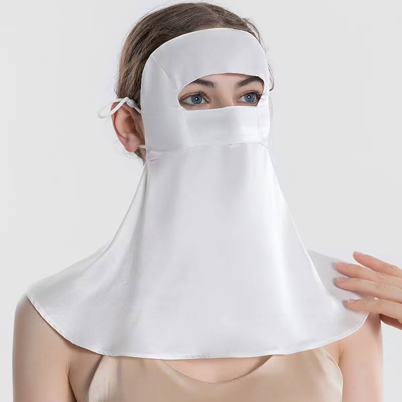 Lange Sonnenschutzmaske aus Seide 16Momme – Ohne Draht