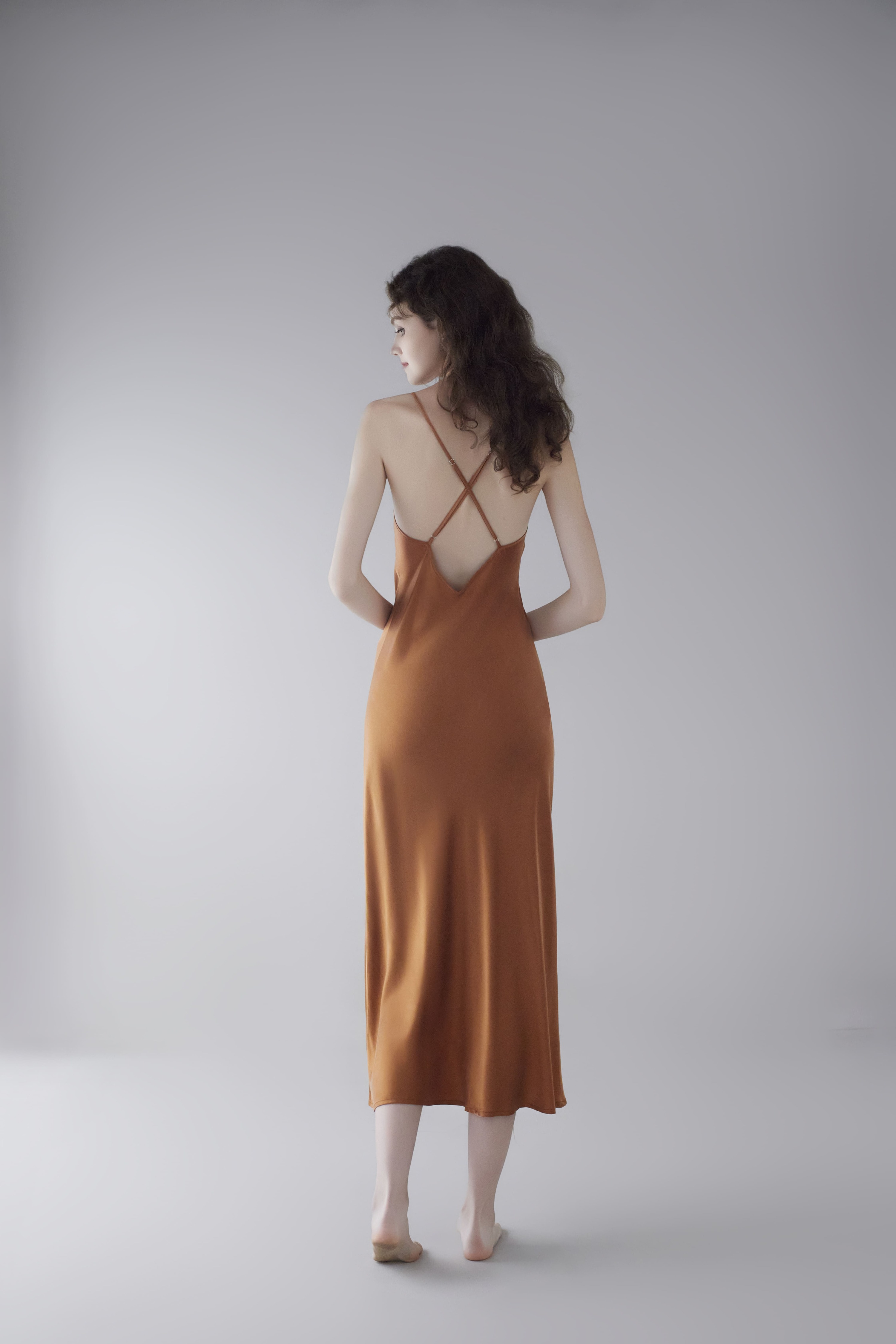 19 Momme Sandwashed Halter Long Dress