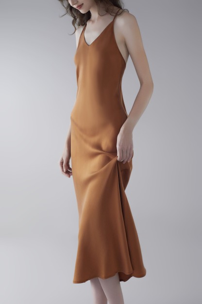 19 Momme Sandwashed Halter Long Dress