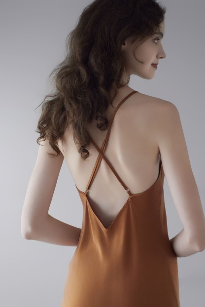 19 Momme Sandwashed Halter Long Dress