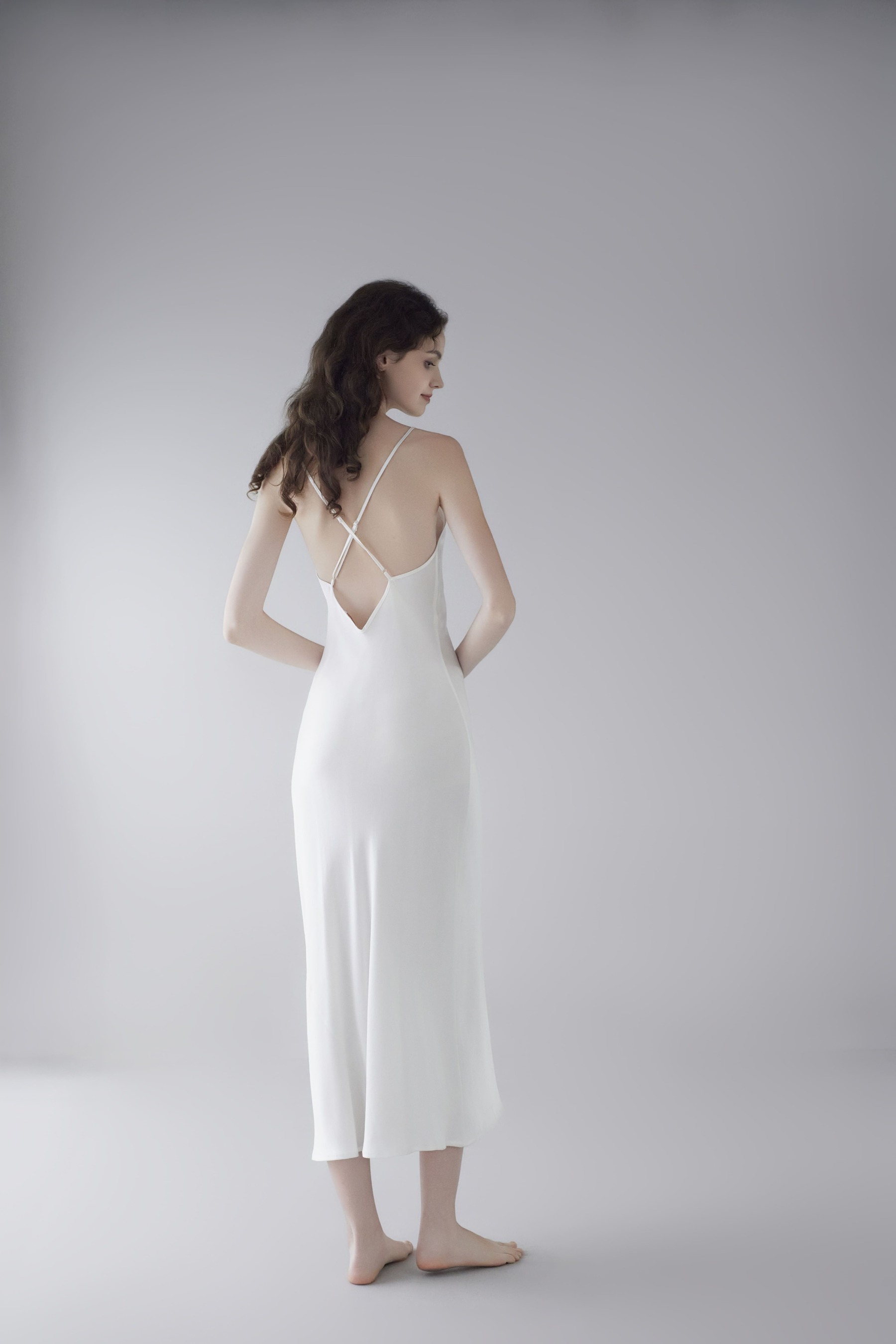 19 Momme Sandwashed Halter Long Dress