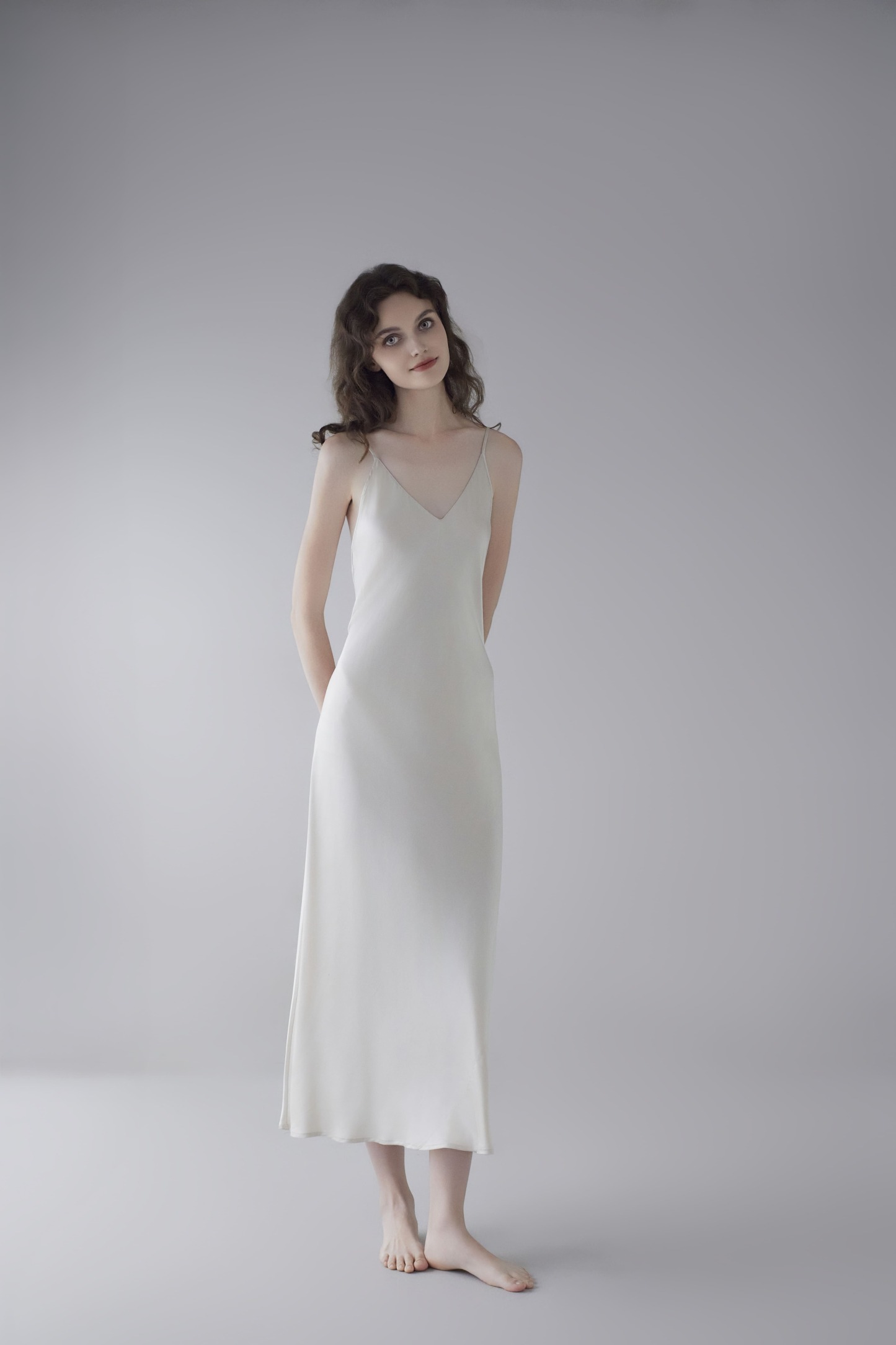 19 Momme Sandwashed Halter Long Dress