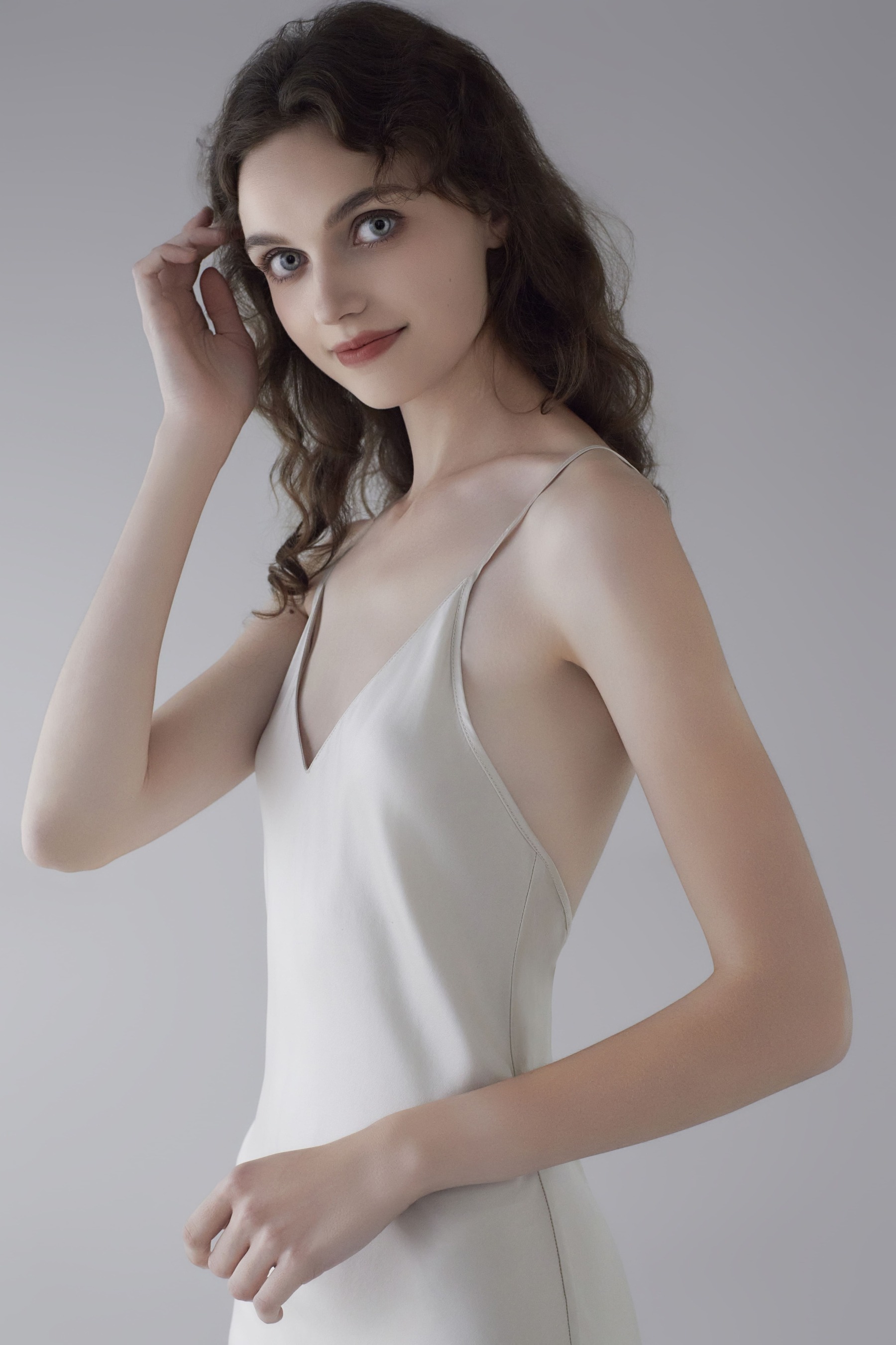 19 Momme Sandwiches Halter Langes Kleid