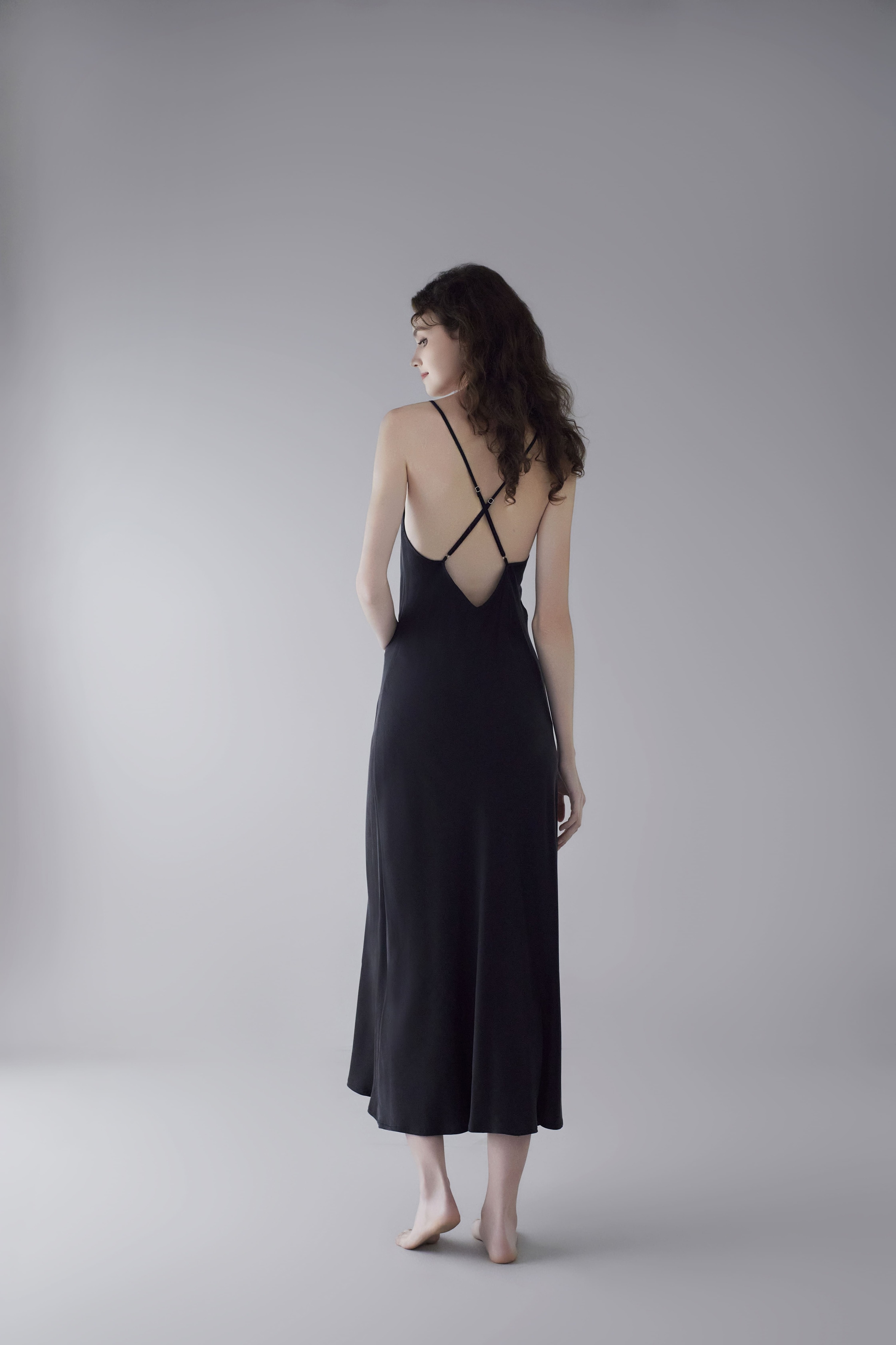 19 Momme Sandwashed Halter Long Dress