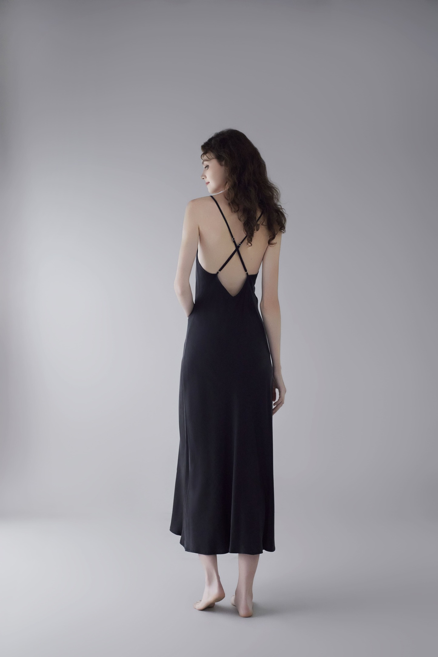 19 Momme Sandwashed Halter Long Dress