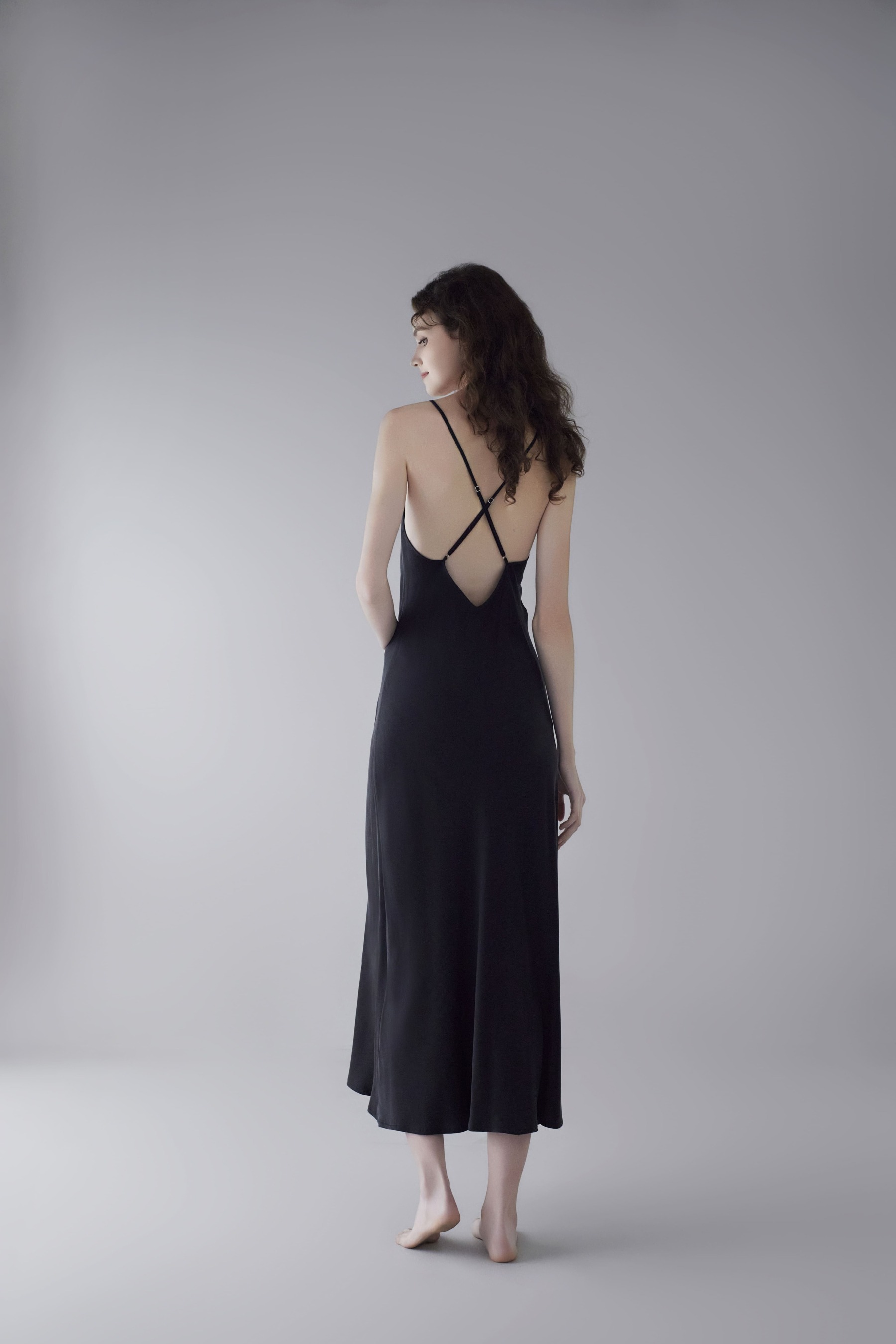 19 Momme Sandwashed Halter Long Dress