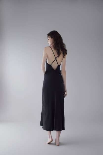 19 Momme Sandwashed Halter Long Dress