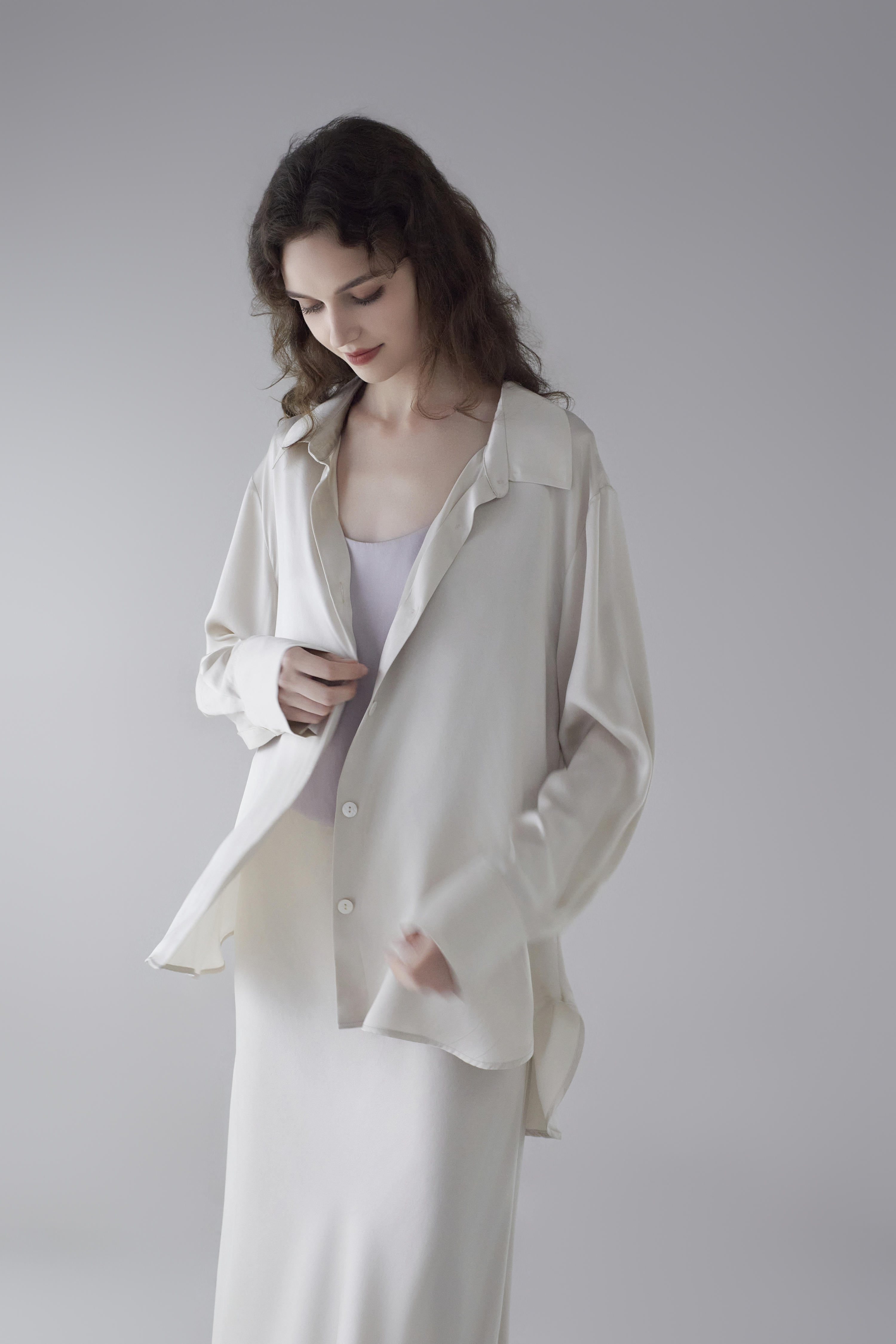 19momme Damen Seidenbluse