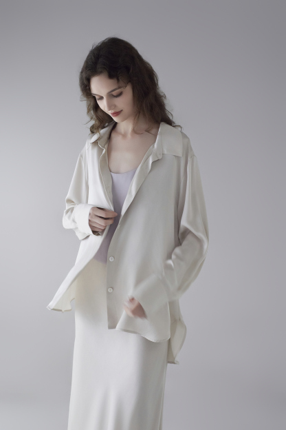 19momme Damen Seidenbluse