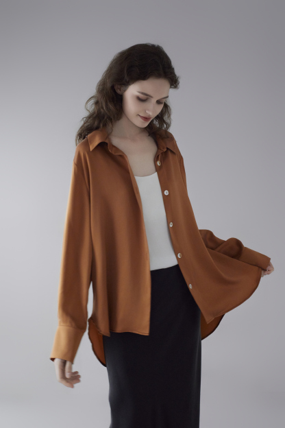 19momme Damen Seidenbluse