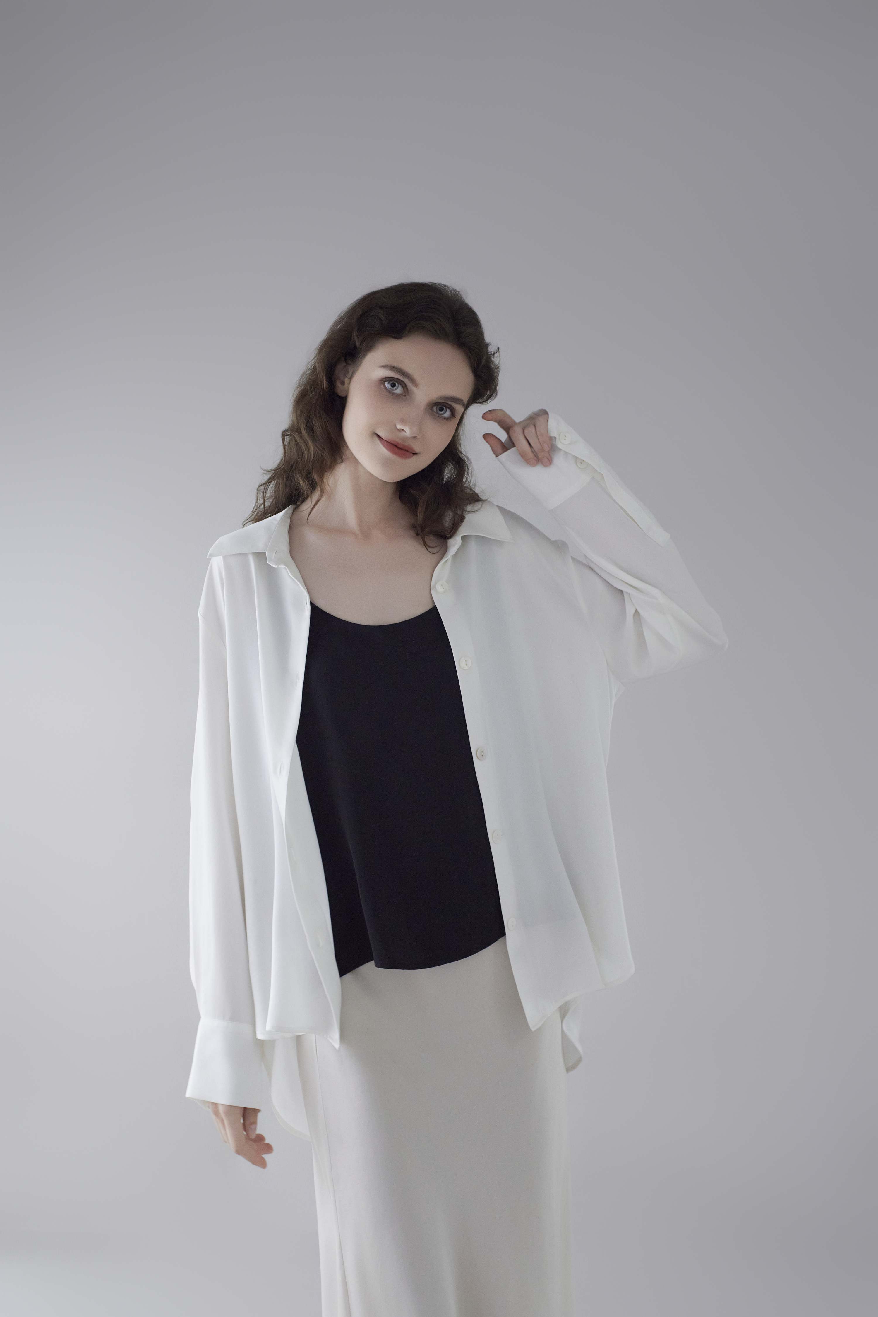 19momme Damen Seidenbluse