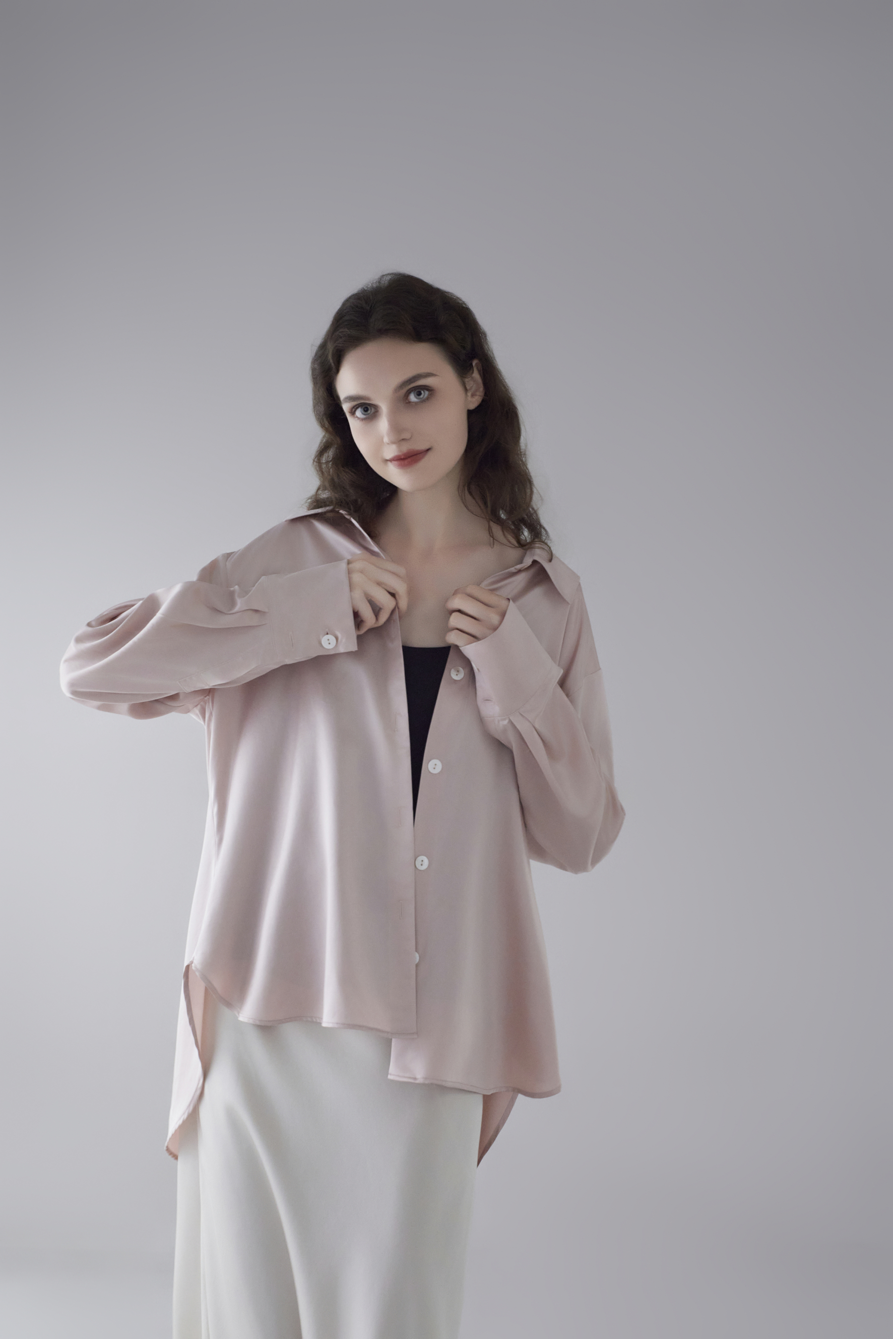 19momme Damen Seidenbluse