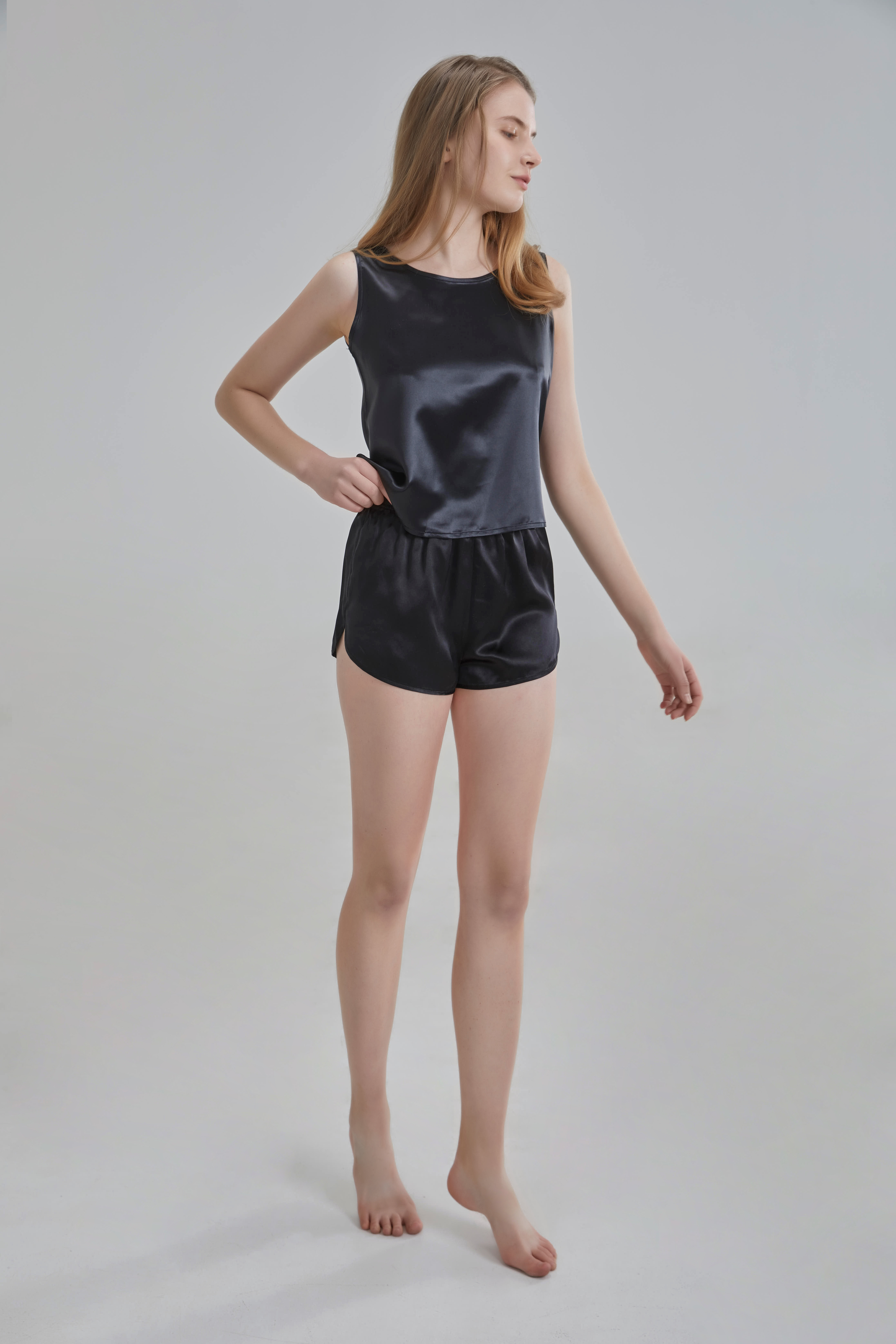  19 momme Seidenweste Pyjama Set