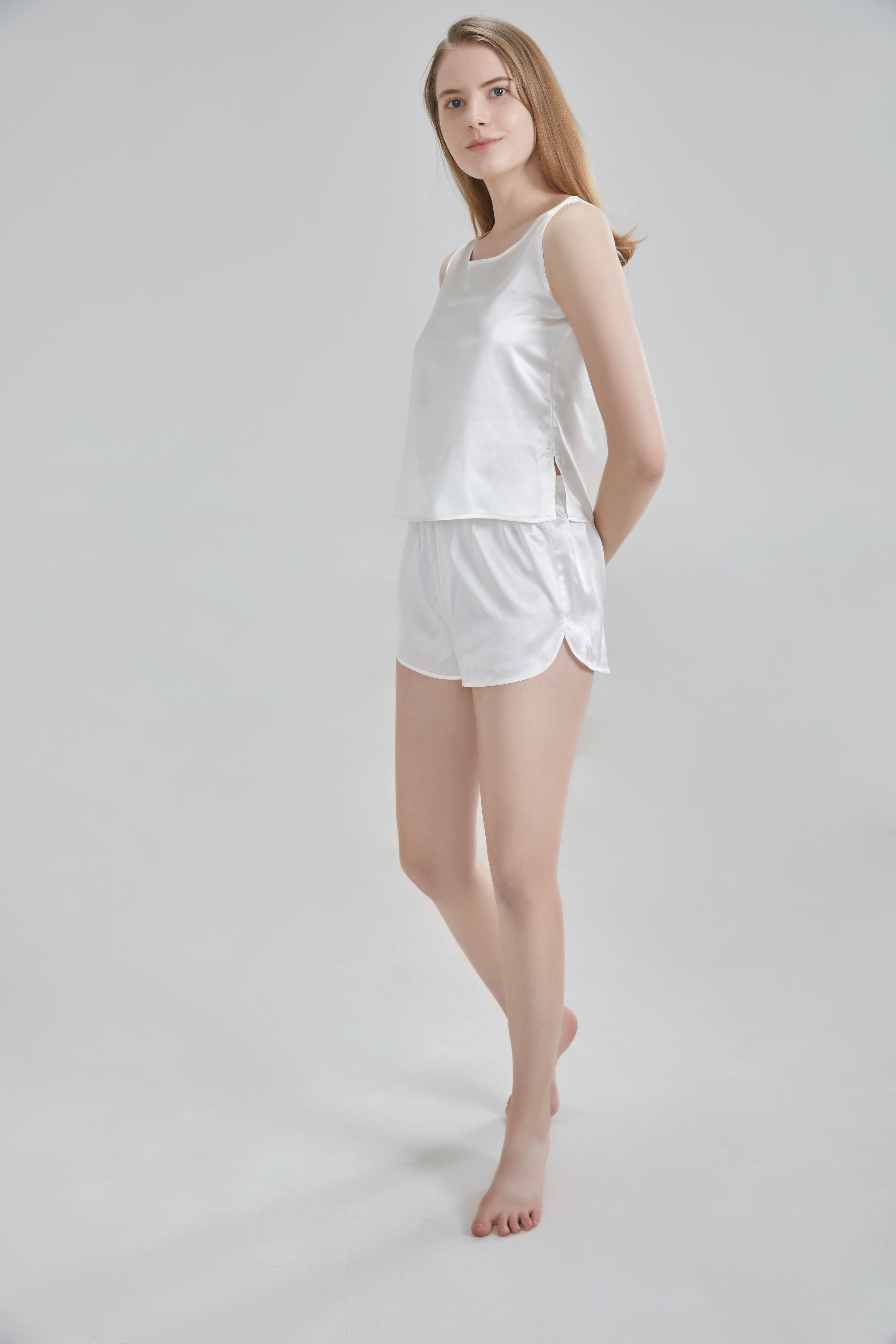  19 momme Seidenweste Pyjama Set