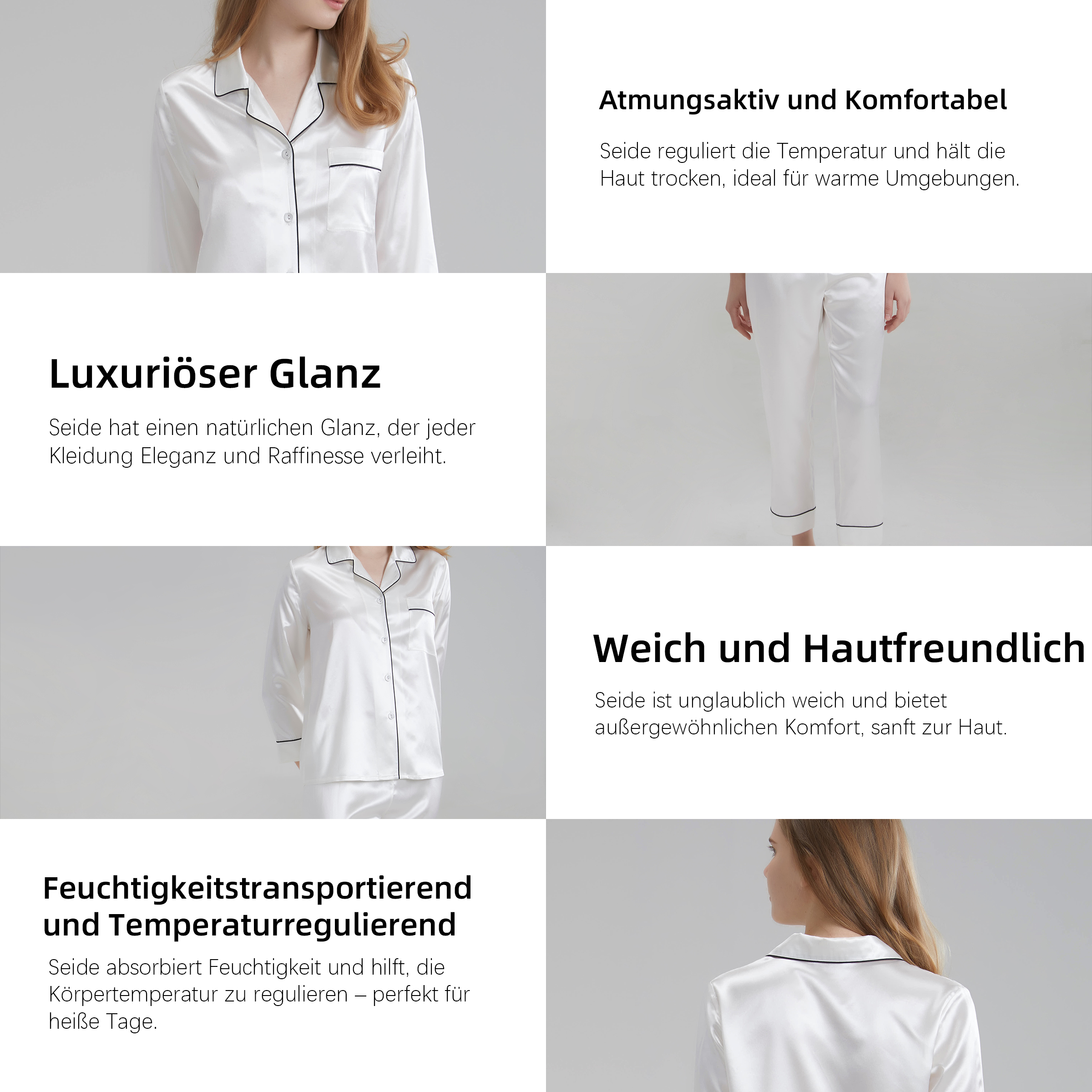 طقم بيجامة حرير نسائي بوزن 19 موم &ndash; فخامة ليلية