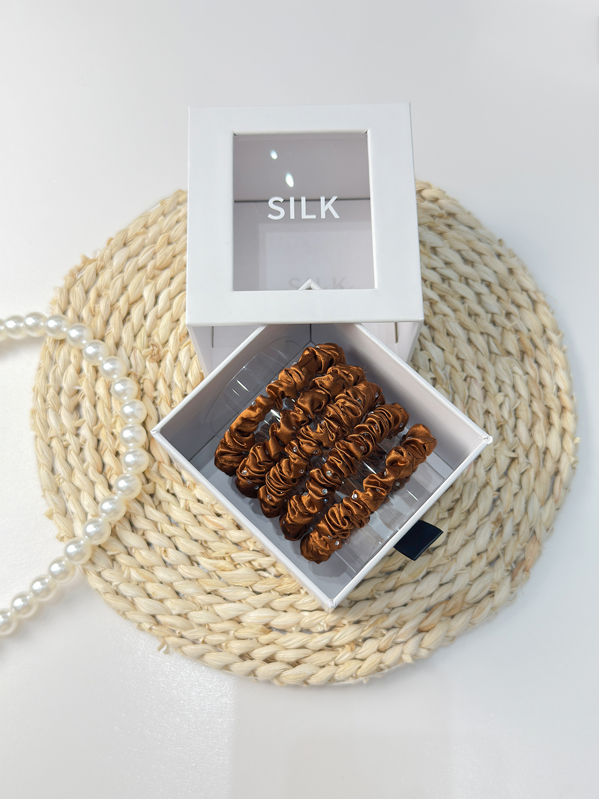 22 Momme Silk Hair Scrunchies 5-Pack (S, Solid Colors)