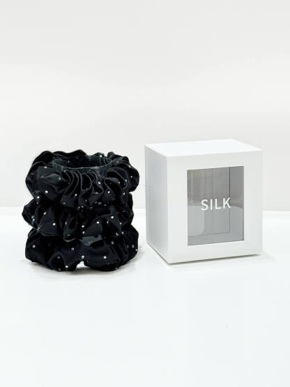 22 Momme Seiden-Haargummis, Uni, 3er-Pack