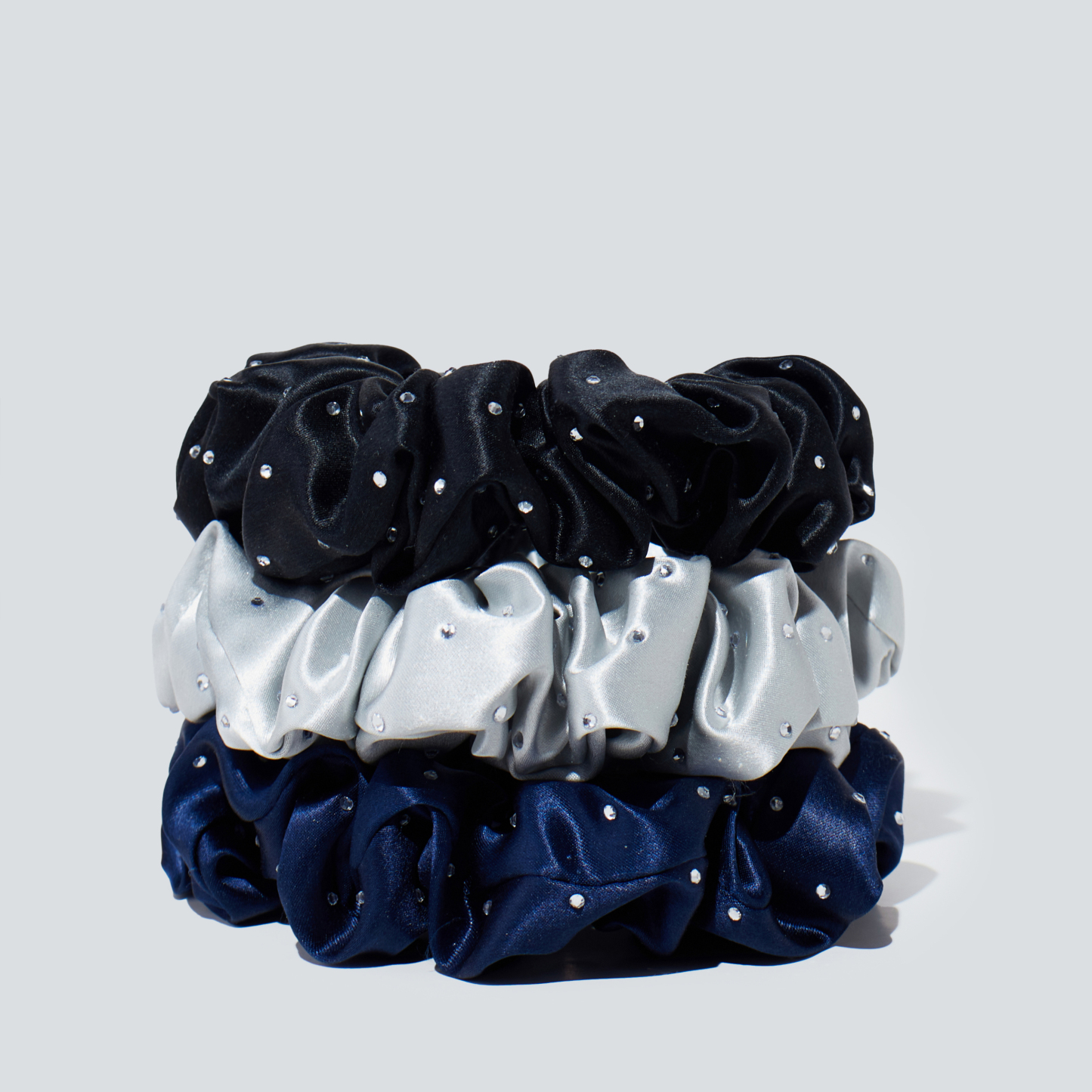 [Copy]22 Momme Seidenscrunchie mit großen Strasssteinen, Set von 3