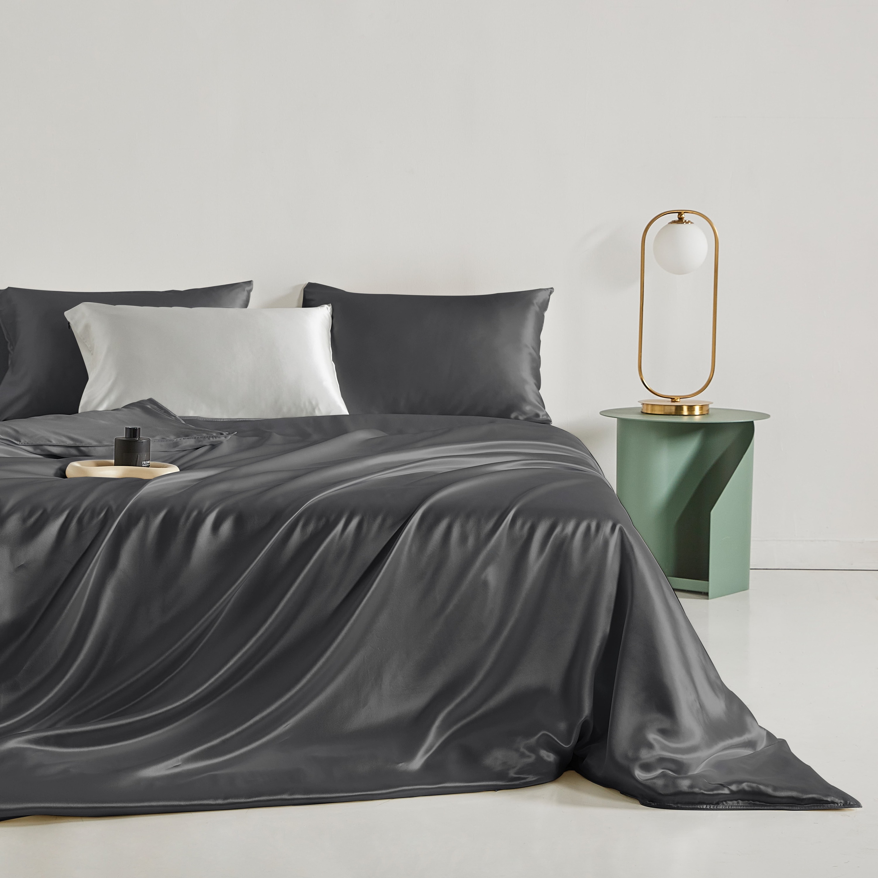 100% Mulberry Silk Bedding Set Queen King Duvet Cover Flat Sheet Pillo