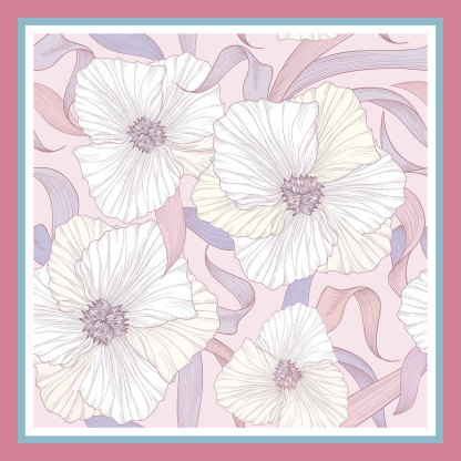 20 Momme Roter und blauer Seidenschal aus Twill