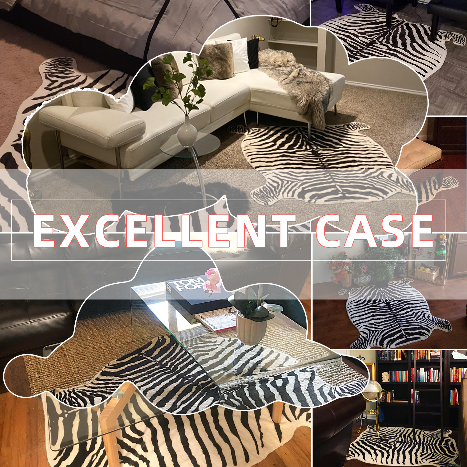 135 x 140 cmCatchnew Kuh-Muster Braun Faux Rug