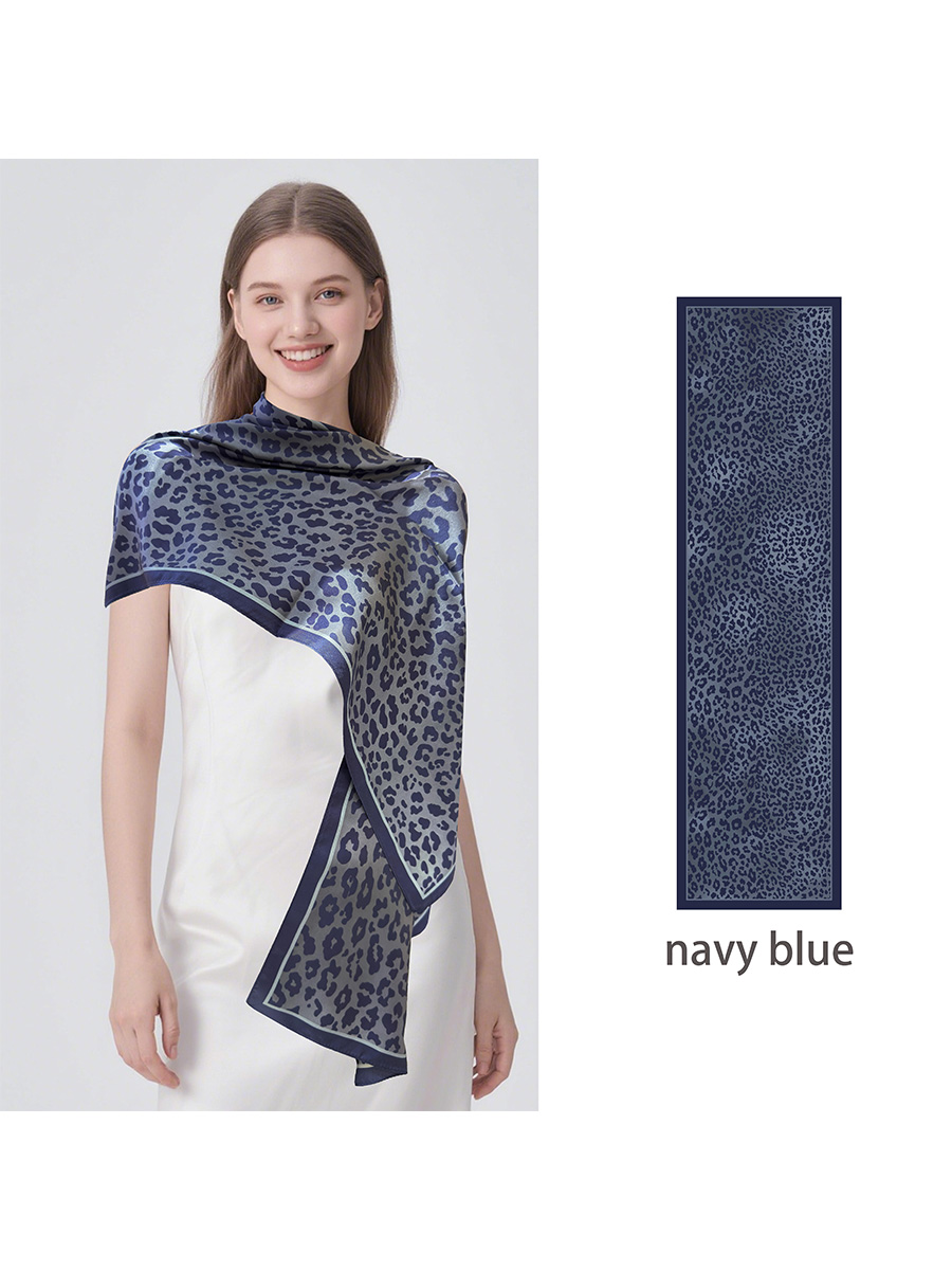 12 Momme Seidenschal – Leopardenmuster (175x45cm)
