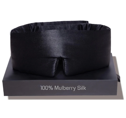 100% reine Seidenschlafmaske, verstellbares Band, weiche und atmungsaktive Augenabdeckung für den Schlaf, luxuriöse Seidenschlafmaske