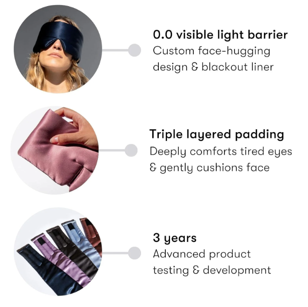 100% reine Seidenschlafmaske, verstellbares Band, weiche und atmungsaktive Augenabdeckung für den Schlaf, luxuriöse Seidenschlafmaske