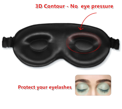 100% reine Maulbeerseidenschlafmaske, 3D-geformte, druckfreie Augenabdeckung, weiche Augenbinde für den Schlaf, luxuriöse Seidenschlafmaske
