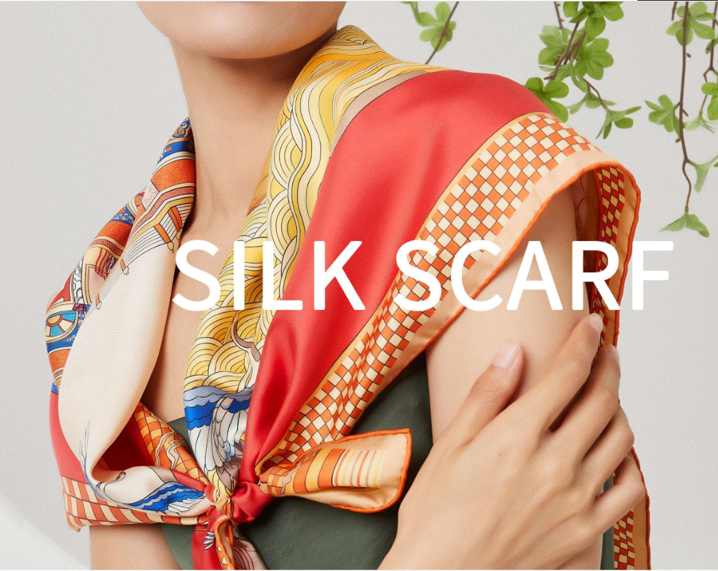 Seidentuch 16Momme – Maritimes Design, quadratisch