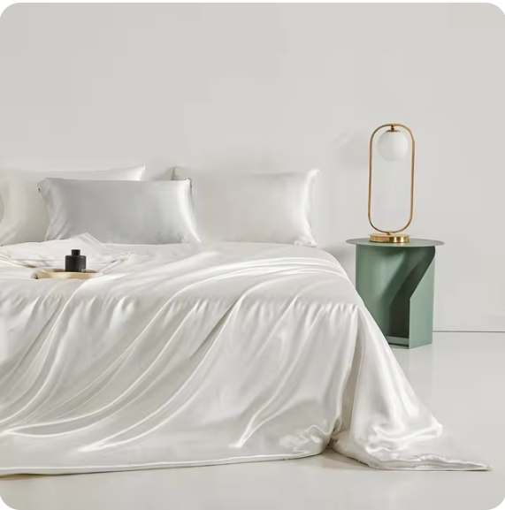 100% Mulberry Silk Bedding Set Queen King Duvet Cover Flat Sheet Pillo