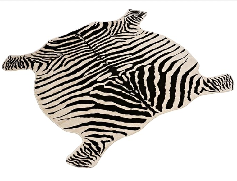 Catchnew Kunsftellteppich, Kuhmotiv, Braun, ca. 1,2 x 1,3 m, für Zuhause. Kuhmuster