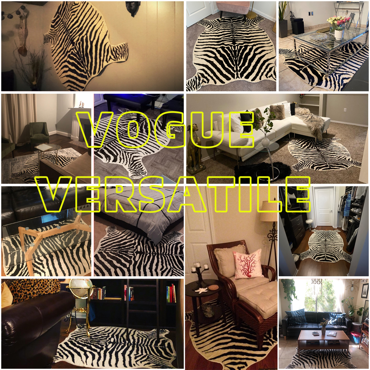 135 x 140 cmCatchnew Kuh-Muster Braun Faux Rug