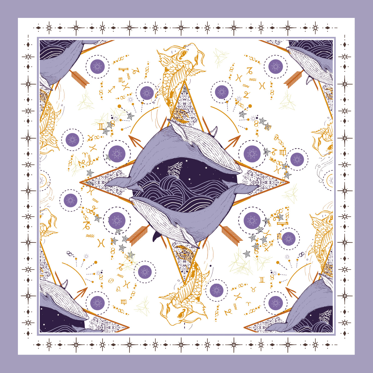  14 Momme Bedrucktes Seidentuch