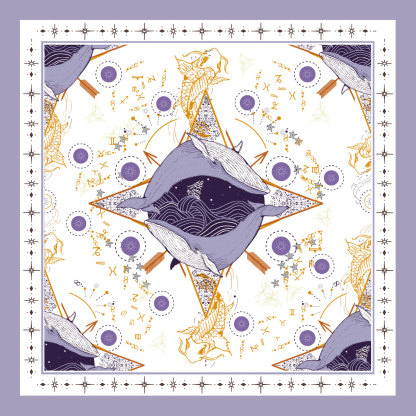  14 Momme Bedrucktes Seidentuch