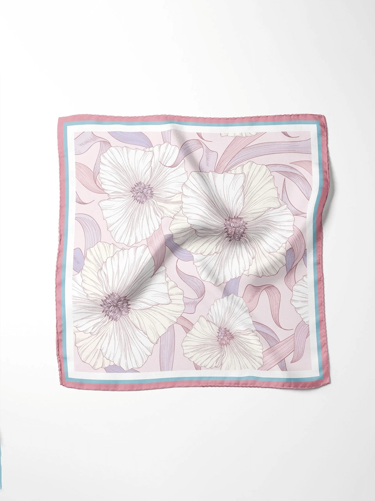 20Momme Seidenschal Rot & Blau