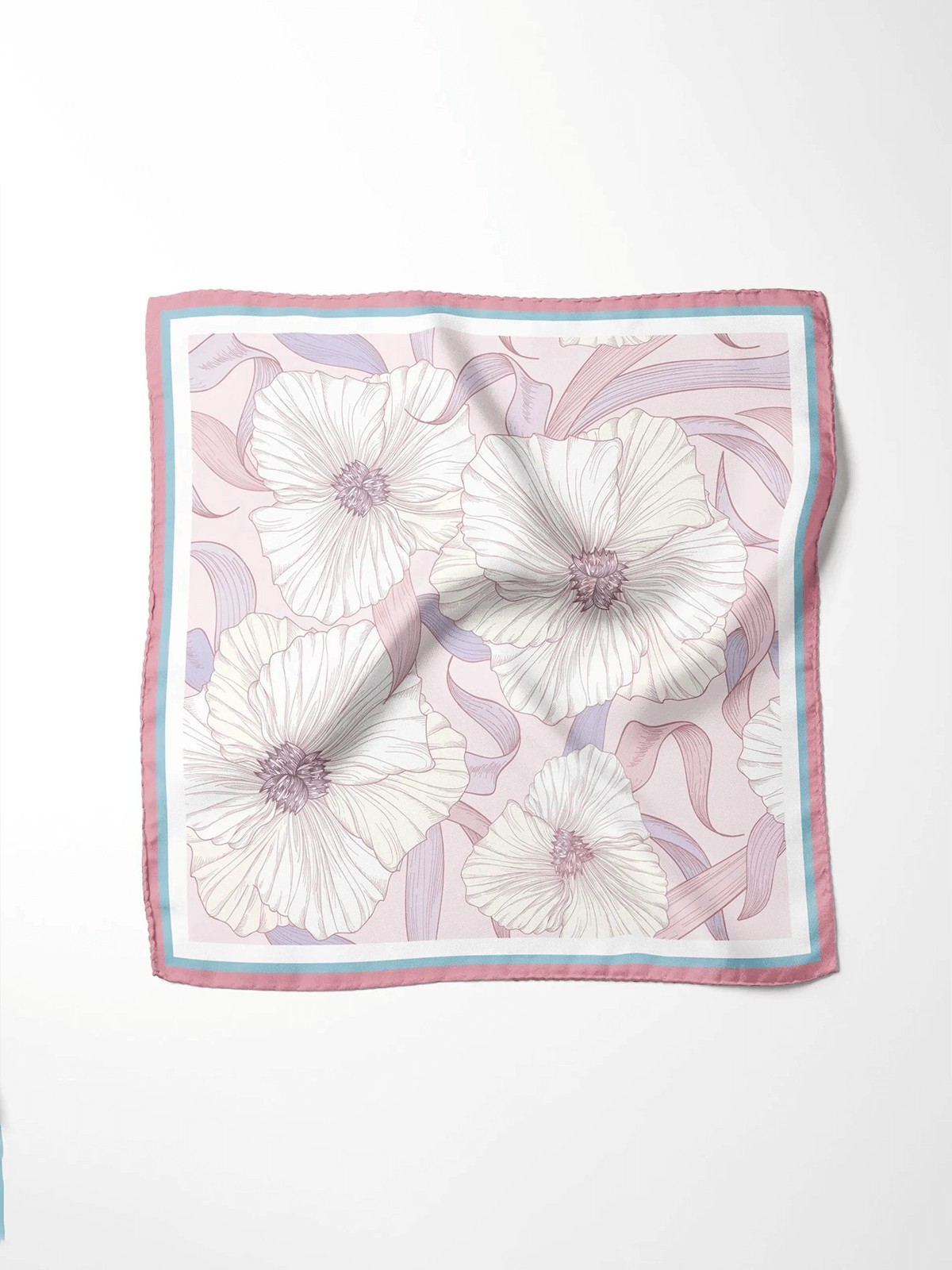 20Momme Seidenschal Rot & Blau