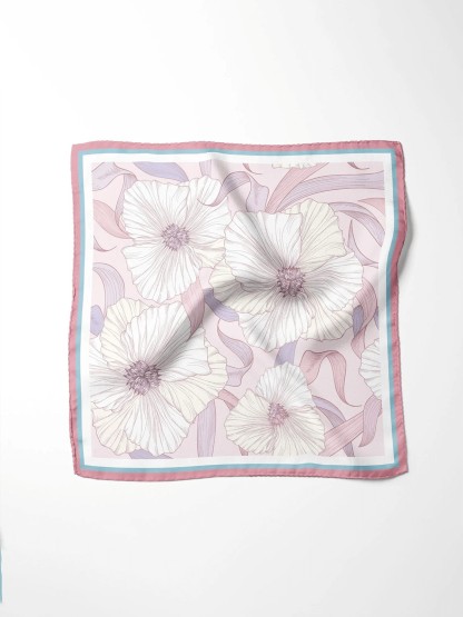 20Momme Seidenschal Rot & Blau