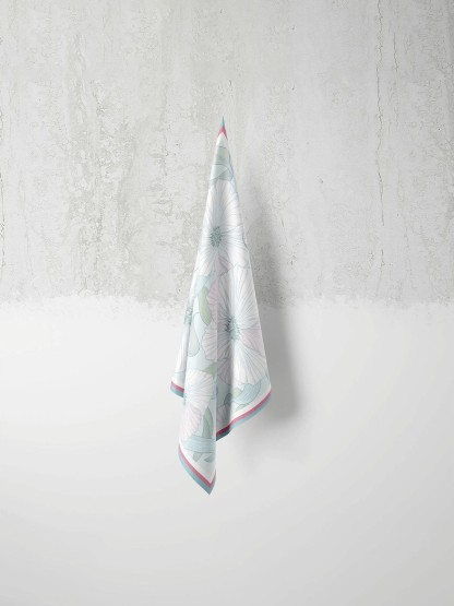 20Momme Seidenschal Rot & Blau