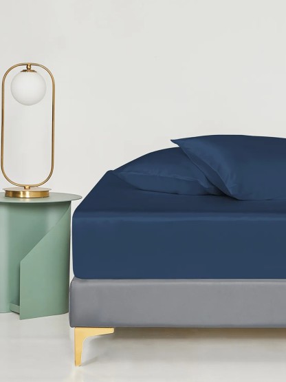 Parure de lit en soie 4 pièces 22 mommes (1 drap-housse + 1 housse de couette + 2 taies d'oreiller)