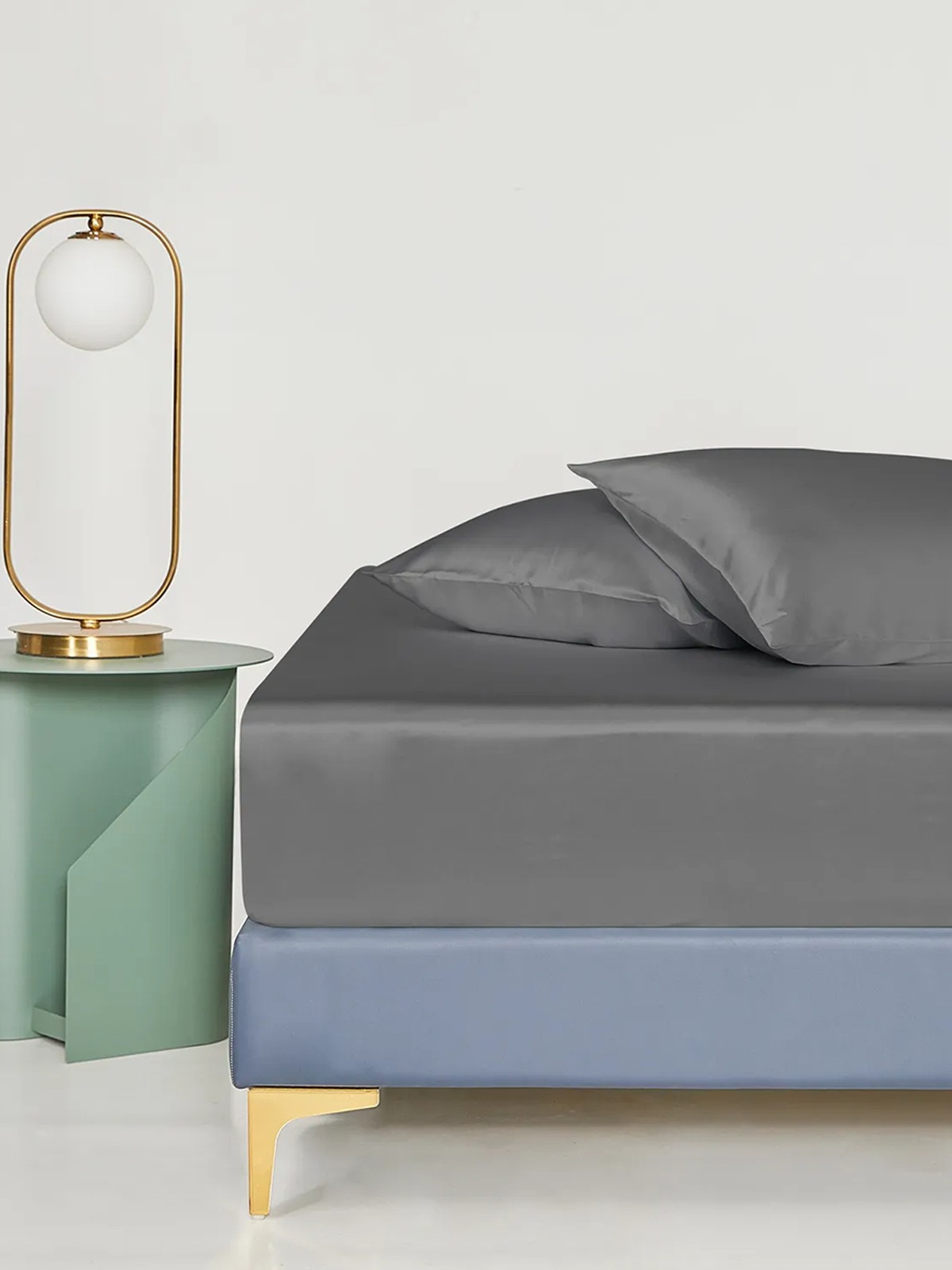 Parure de lit en soie 4 pièces 22 mommes (1 drap-housse + 1 housse de couette + 2 taies d'oreiller)