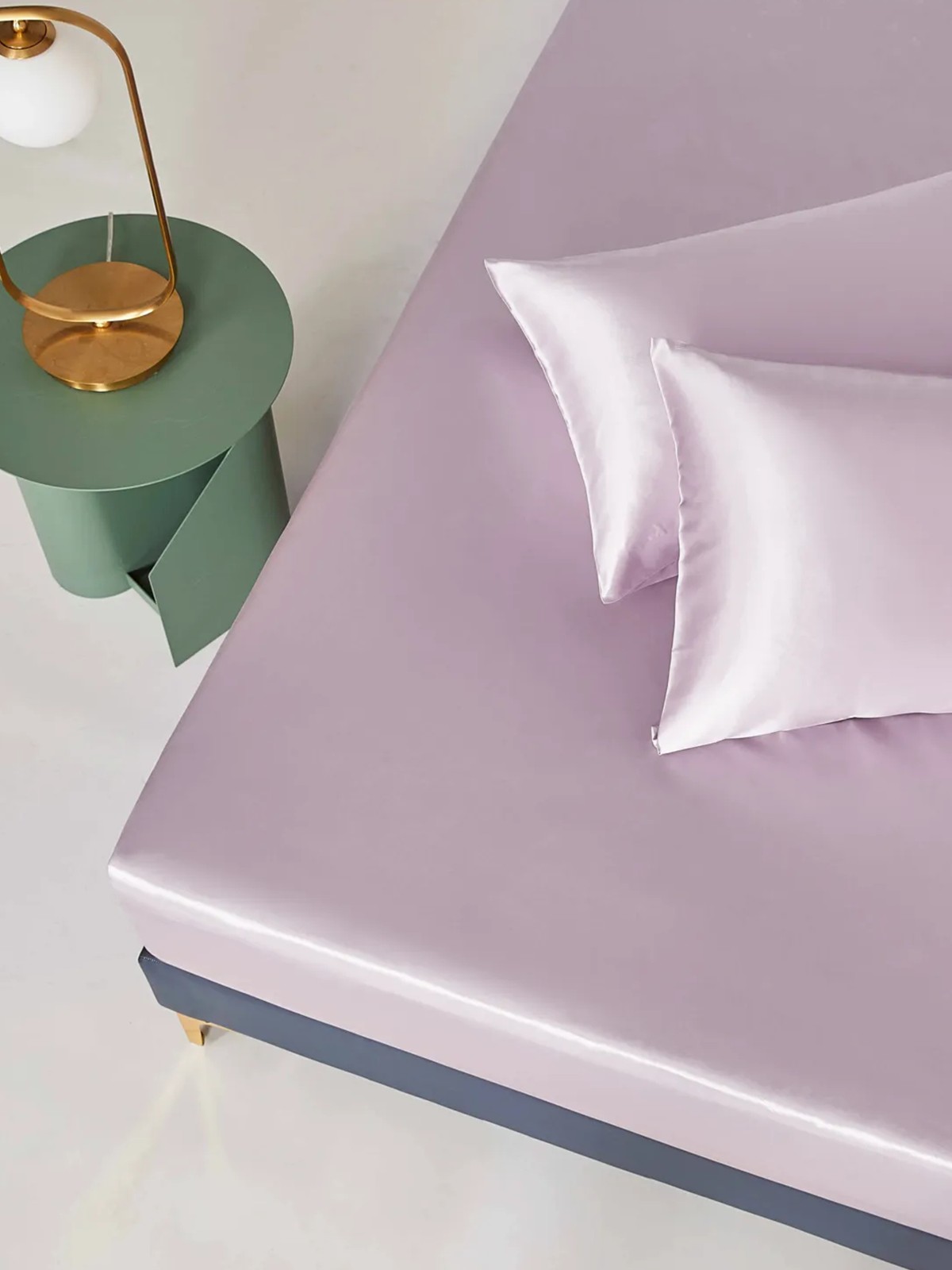 Parure de lit en soie 4 pièces 22 mommes (1 drap-housse + 1 housse de couette + 2 taies d'oreiller)