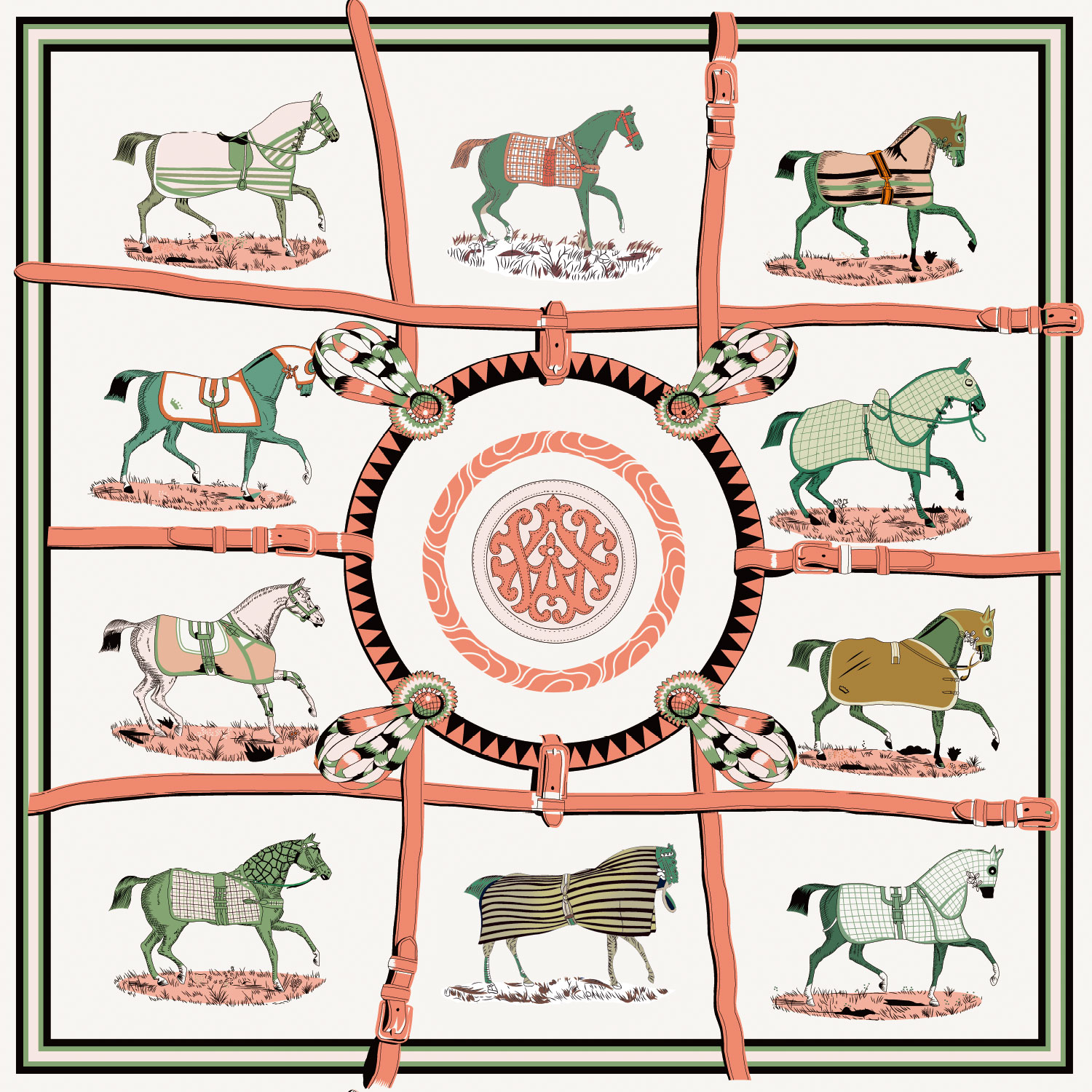  14 Momme Bedrucktes Seidentuch