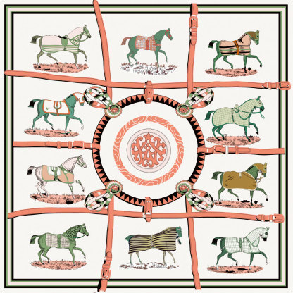  14 Momme Bedrucktes Seidentuch