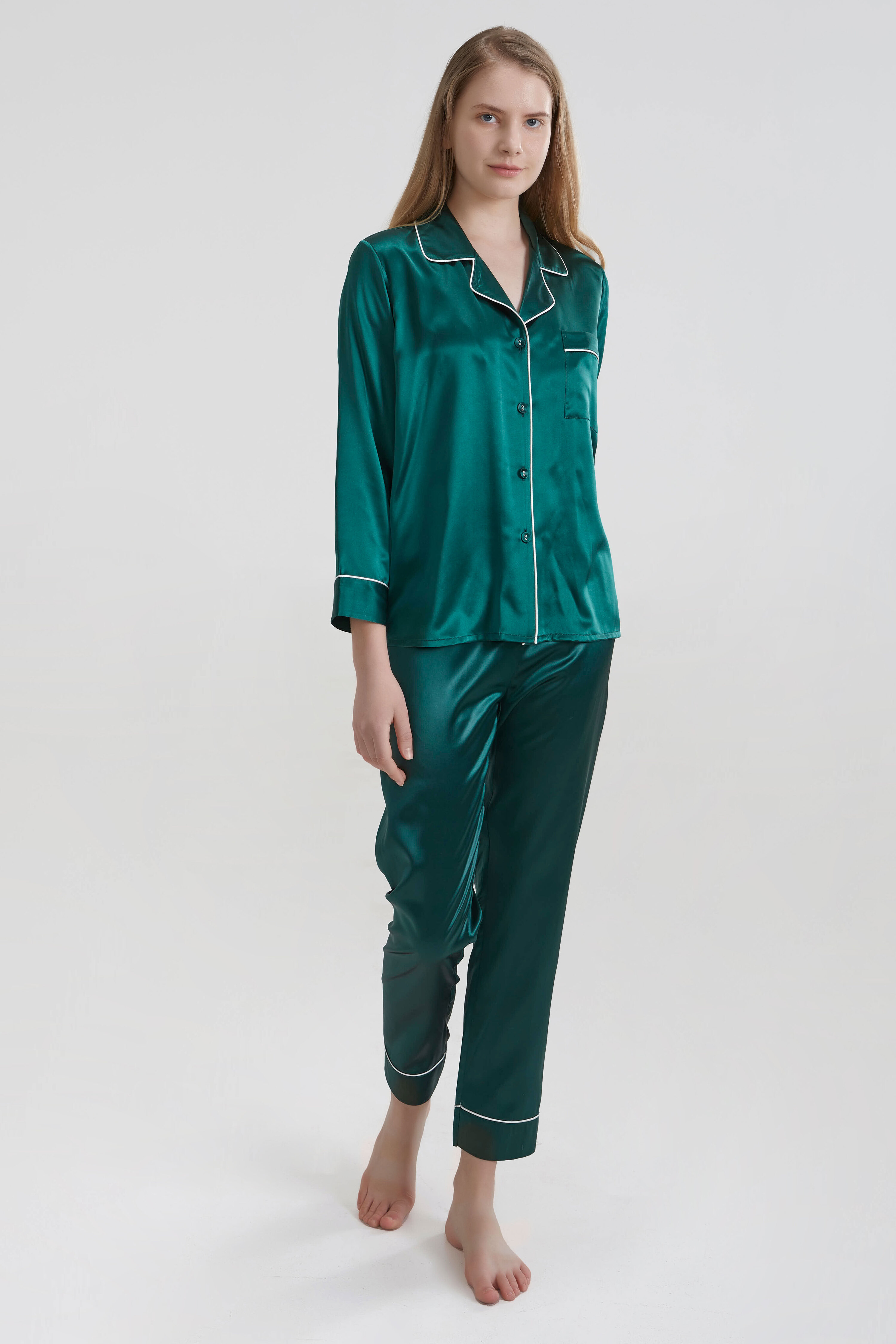 19 Pyjama chemise en soie de Momme