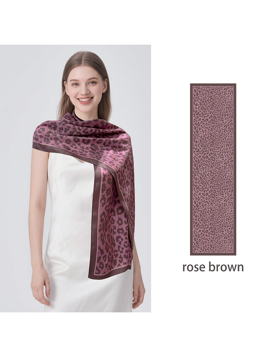 12 Momme Seidenschal – Leopardenmuster (175x45cm)