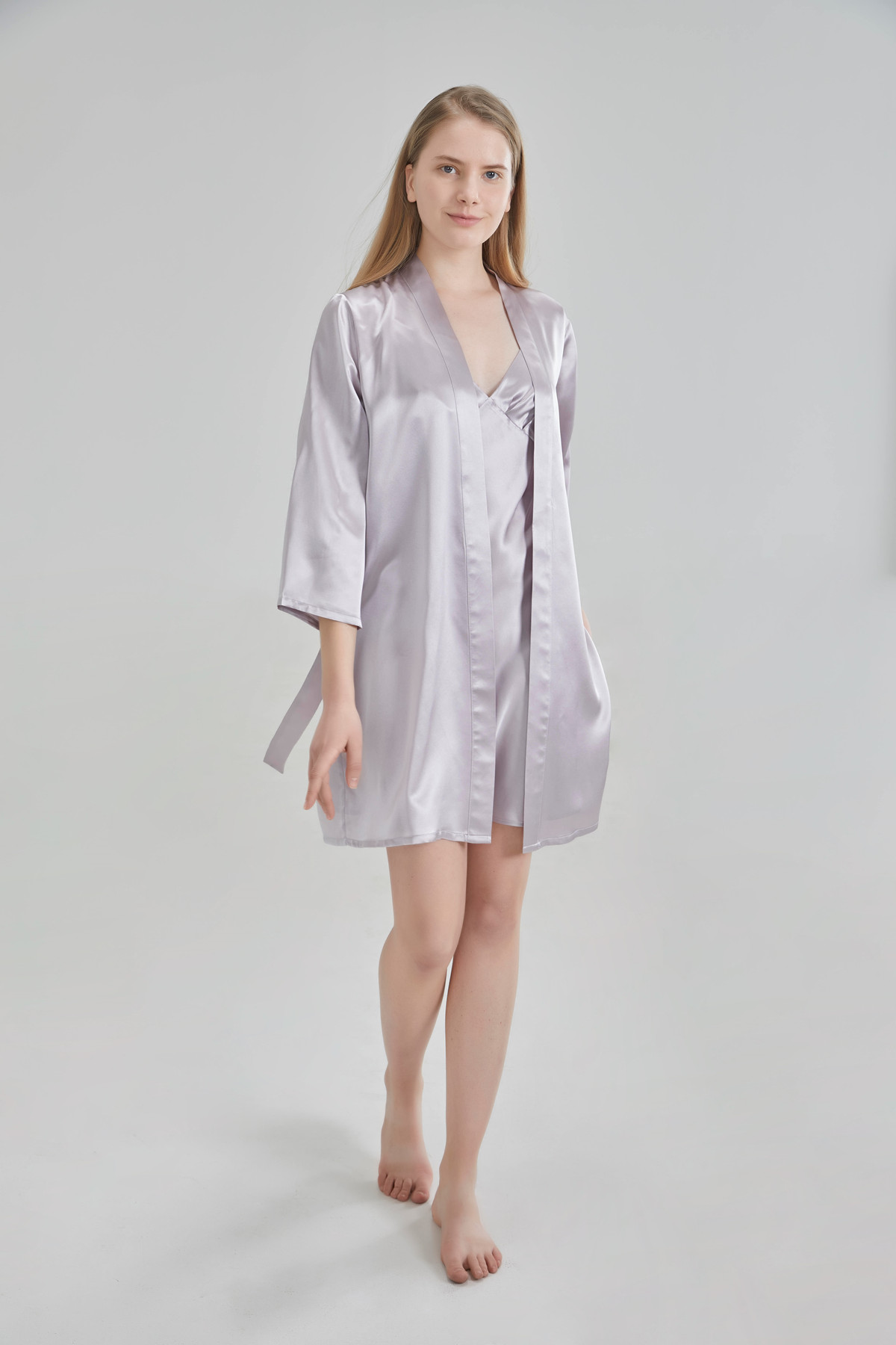 22 Momme Nachthemd-Hosenträger-Set