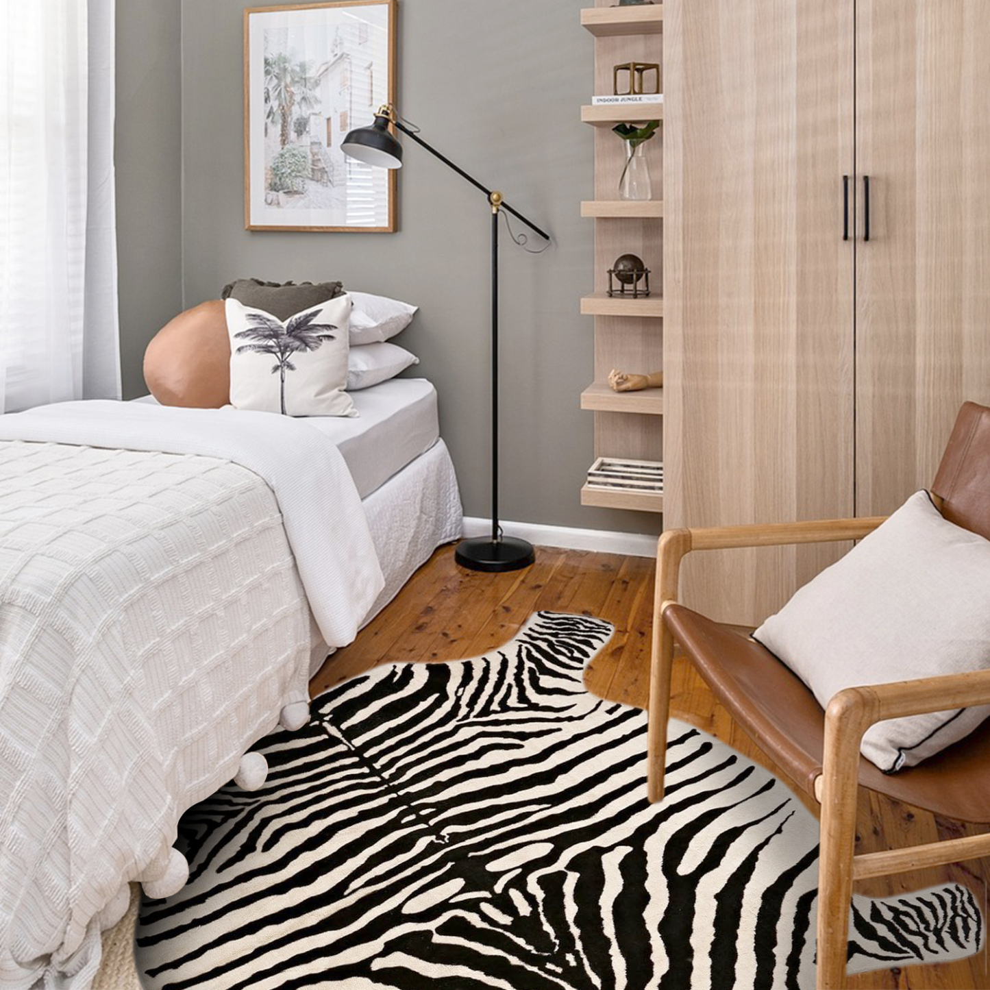 135 x 140 cmCatchnew Kuh-Muster Braun Faux Rug