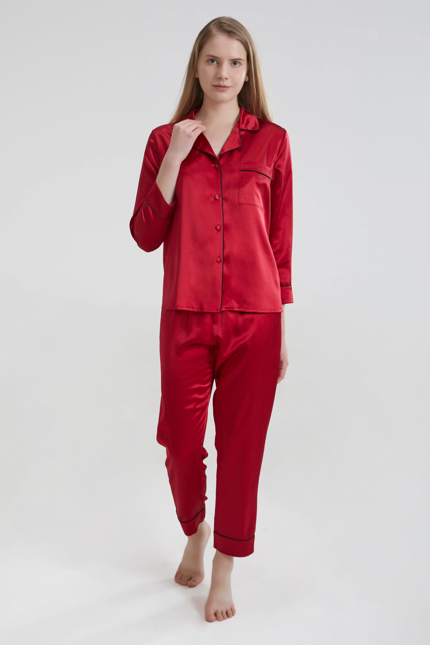 19 Pyjama chemise en soie de Momme