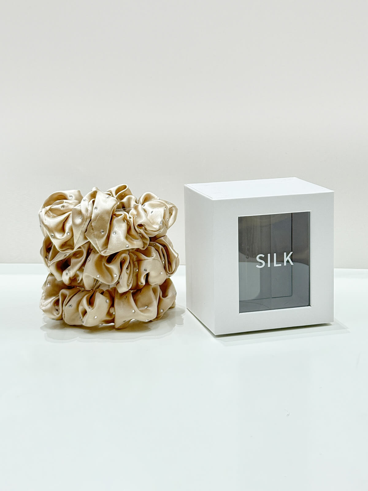 22 Momme Seiden-Haargummis, Uni, 3er-Pack